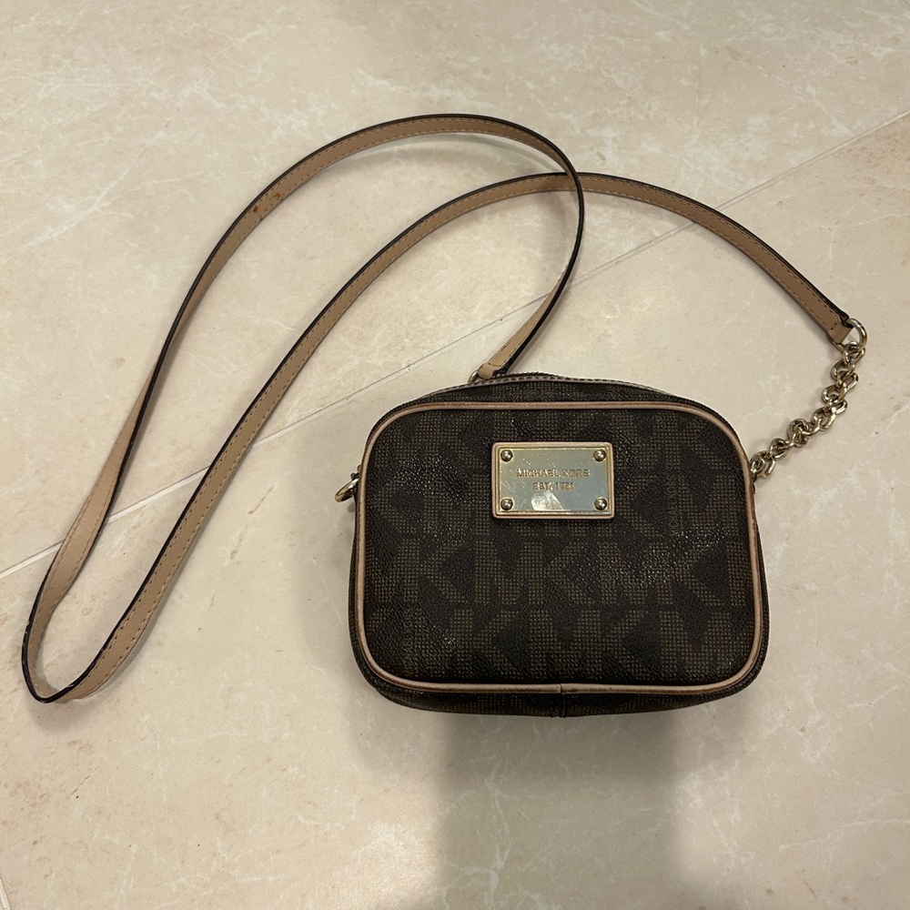 Michael Kors Brown Monogram Crossbody Bag